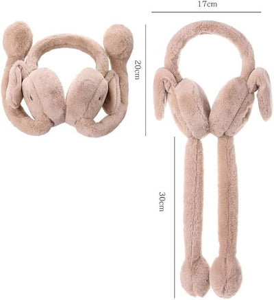 Rabbit Ear Muff for Winter with Toy