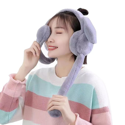 Rabbit Ear Muff for Winter with Toy